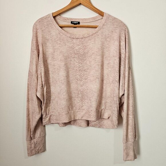 EUC EXPRESS SNAKESKIN PRINT LOOSE FIT LONGSLEEVES TOP SIZE SMALL - Picture 1 of 13